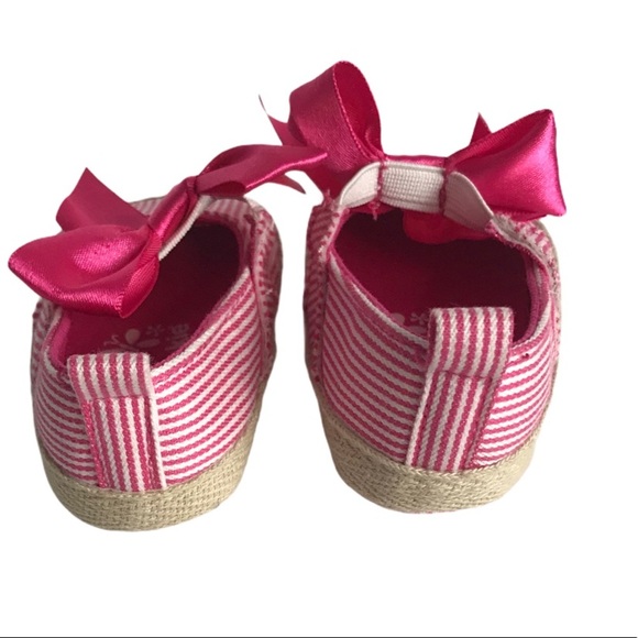 Pink & White Striped Baby Shoes - Picture 5 of 10
